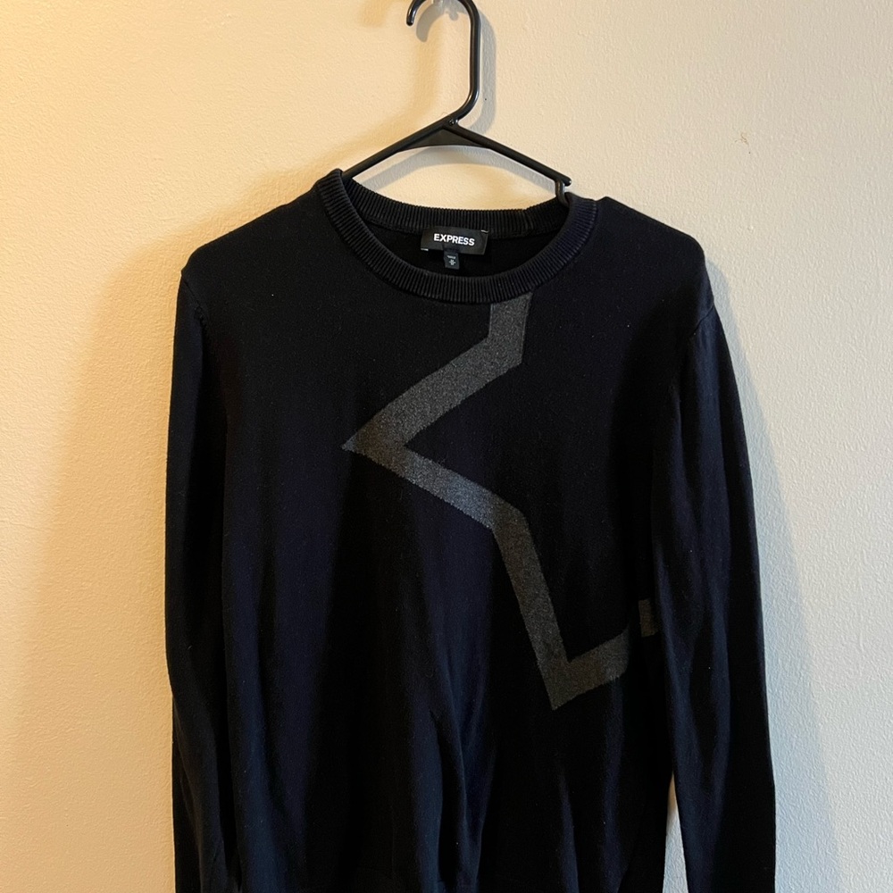 Express Black Sweater with Abstract Design
